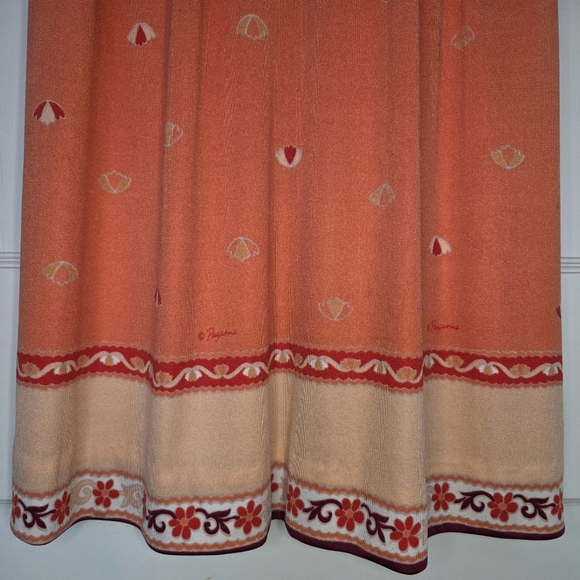 Vintage 1970s Paganne Dress by Gene Berk – Size 14 / M – Coral Floral - Picture 6 of 12